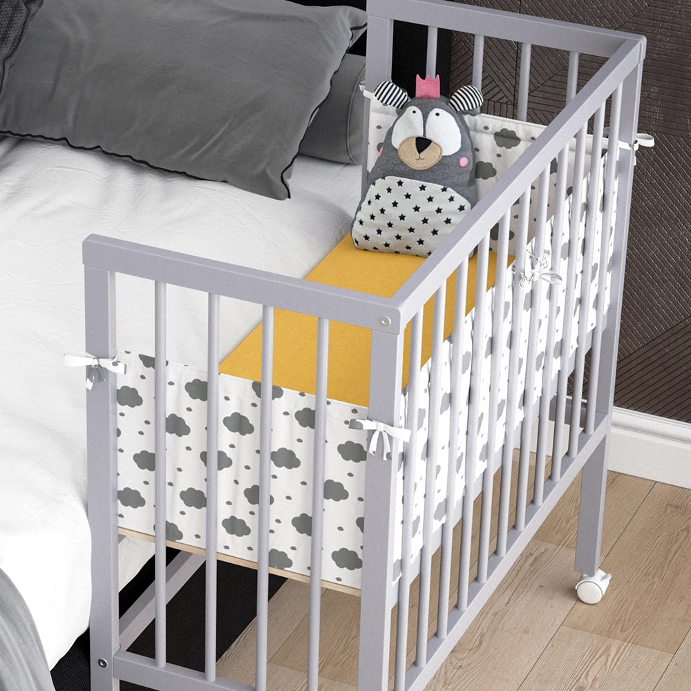 Vitalispa Lettino da attaccare al letto Grigio 94 x 90 cm 2 guide laterali