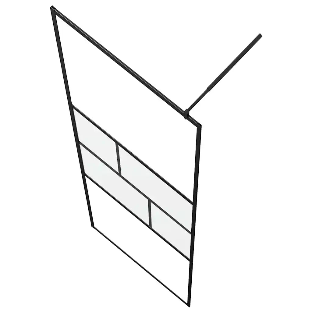 Parete Doccia Walk-in Nero 115 x 195 x 0,5 cm Vetro e Alluminio 42025250
