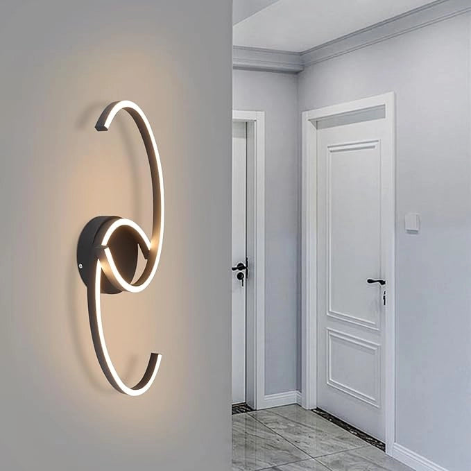 ZMH Lampada da soffitto plafoniera LED moderna nera 24W 3000K bianco caldo per soggiorno