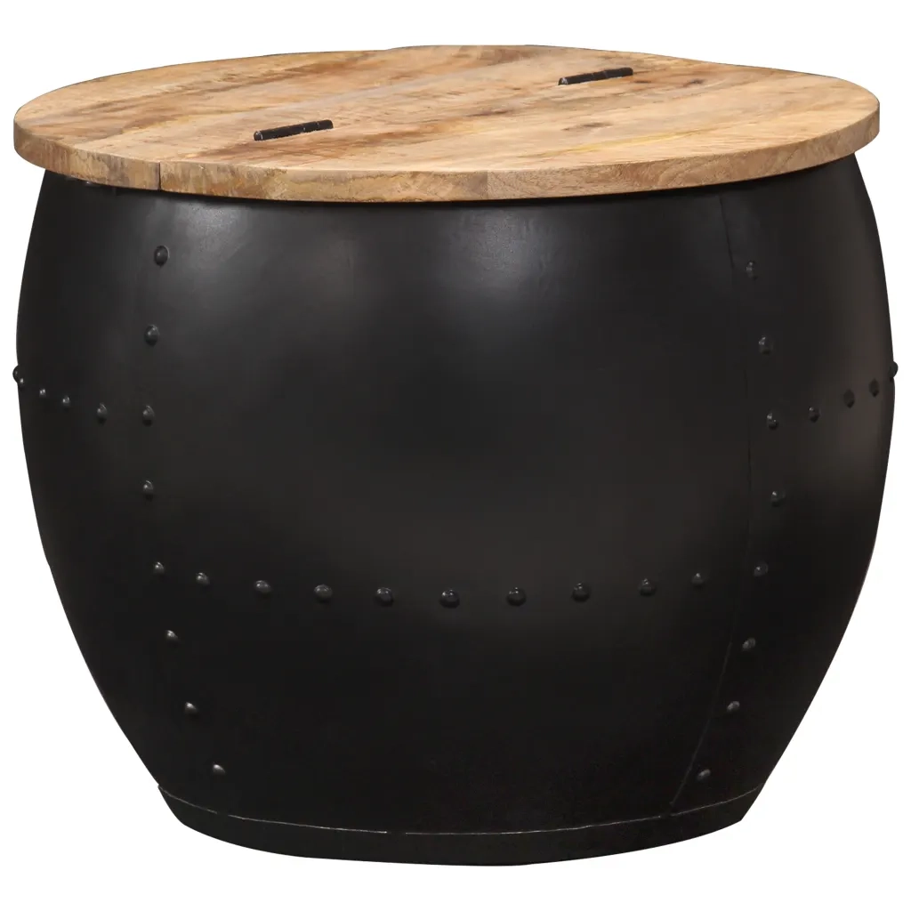 Tavolino da CaffÃ¨ Rotondo 53x43 cm in Legno Massello di Mango cod mxl 78622