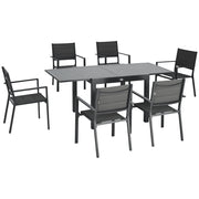 Set da Giardino con Tavolo Allungabile e 6 Sedie ¨C Zephmum ¨C Grigio