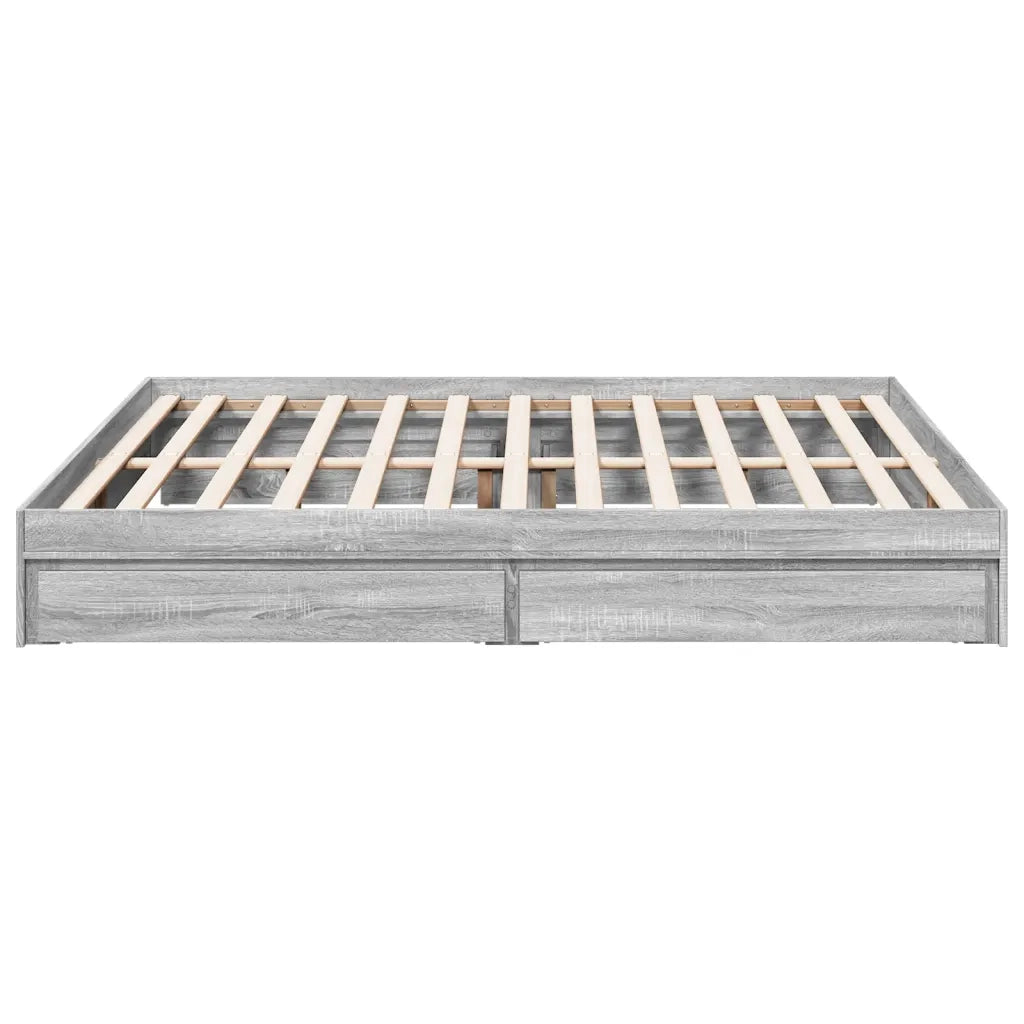 Giroletto Cassetti Grigio Sonoma 200x200 cm Legno Multistrato