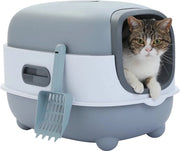Ciotola per gatti - contenitore per gatti - contenitore per gatti portatile - contenitore per gatti da viaggio - contenitore per gatti portatile - grande con coperchio - senza odore