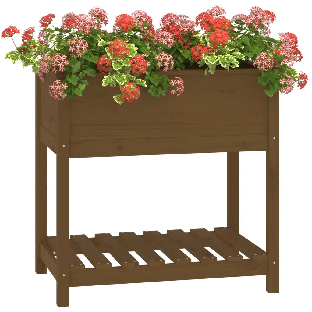 Fioriera con Mensola Ambra 82,5x54x81 cm in Legno Massello Pino 823783