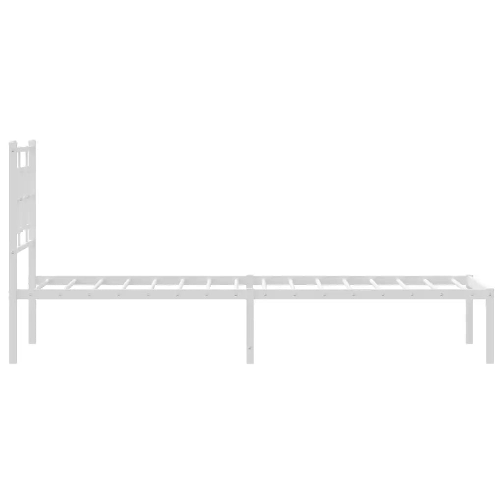 Giroletto senza Materaso con Testiera Metallo Bianco 75x190 cm