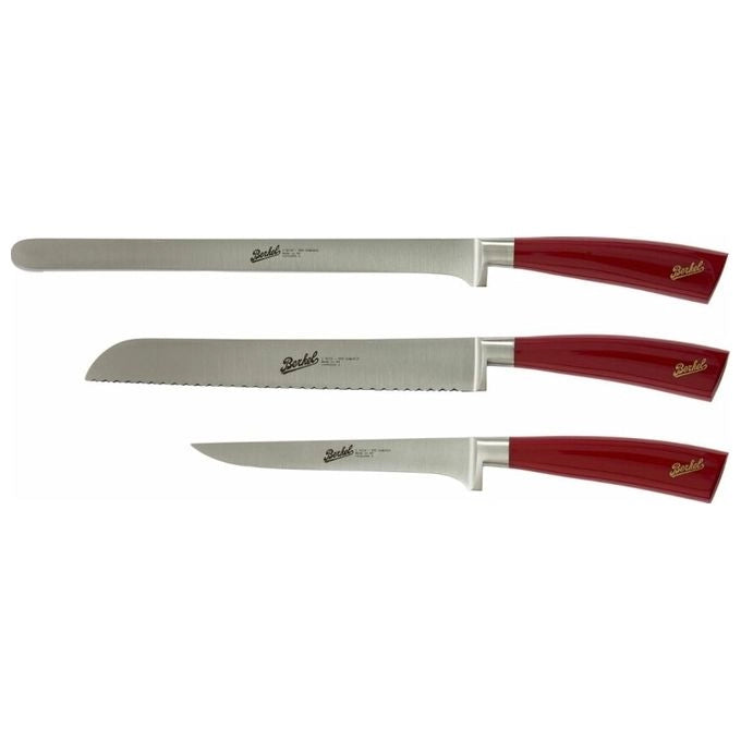 Berkel KEP3HS00SRRGB Elegance Red Ham-Set Set di coltelli 3 pz Lama 26 cm Acciaio X50CrMoV15 colore Rosso