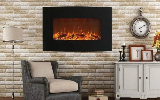 Illuminazione elettrica a parete con fiamme a LED e riscaldamento - Comando a distanza, 2000W, Montaggio a parete