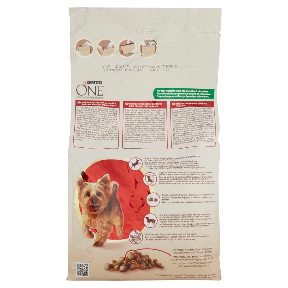 PURINA ONE MINI ACTIVE CROCCHETTE PER CANI TAGLIA SMALL CON POLLO E RISO 1,5 KG