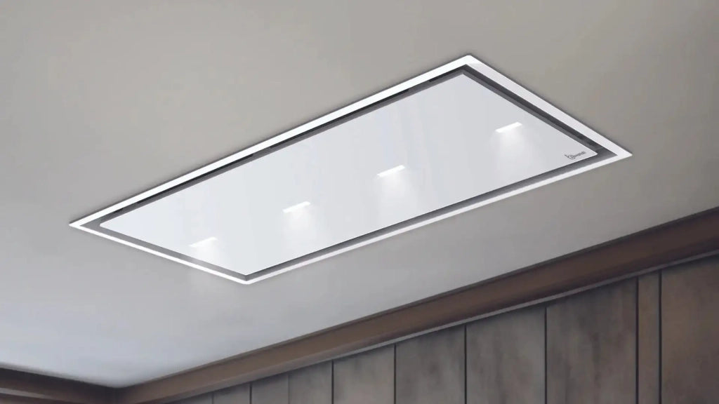 Cappa a soffitto da incasso GEA FLAT cm 120X60 - Bianca spot light - 800 m3/h