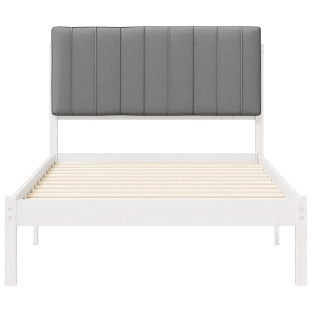 Letto con Testiera Rivestita-Struttura Letto con Testiera Grigio chiaro 100 x 200 cm 195122