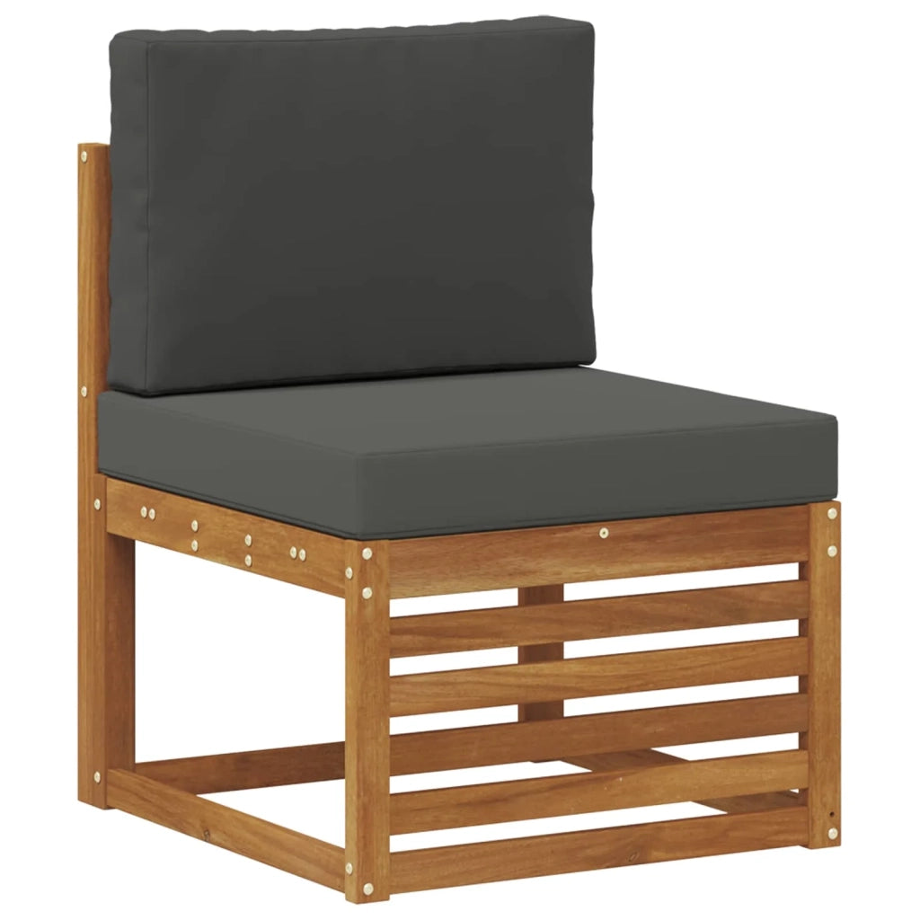 Set divani 8 pcs Naturale e Antracite Legno di Acacia Massello 3375007