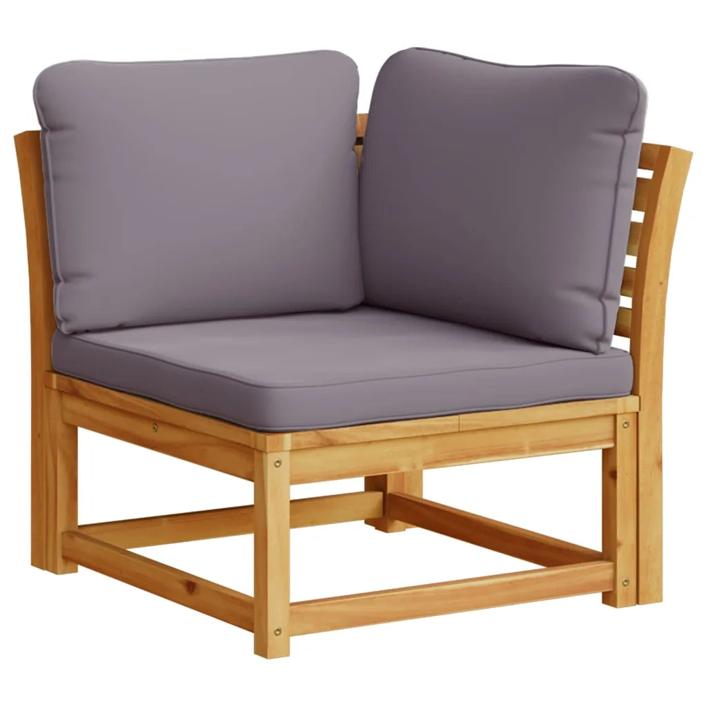 Set Mobili da Giardino 3pz con Cuscini Legno Massello di Acacia