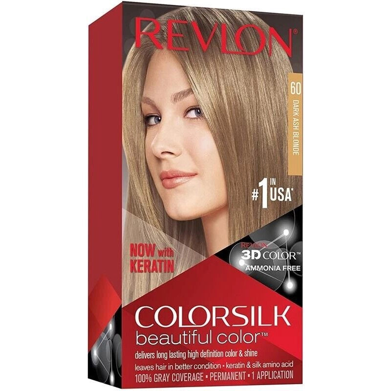 SET 3 TINTE PERMANENTI REVLON COLORSILK N 60 DARK ASH BLONDE