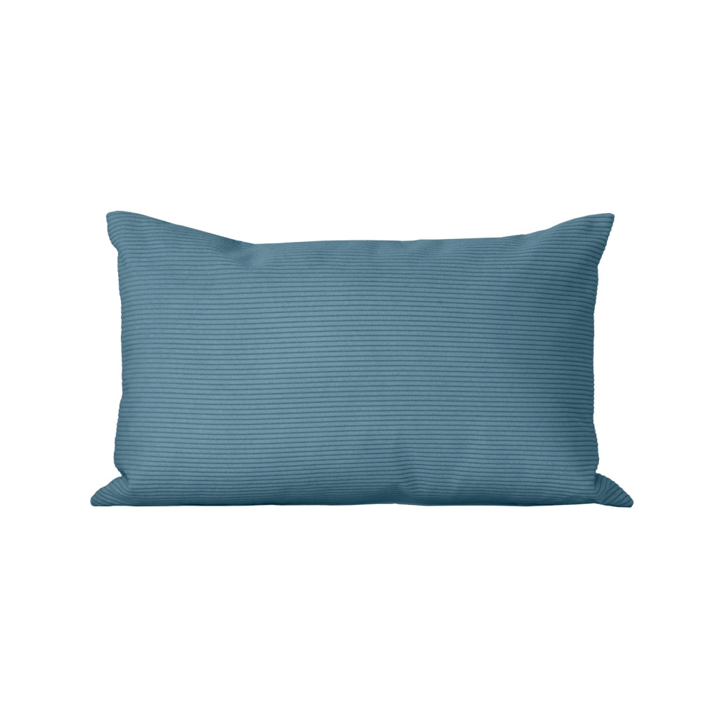 Cuscino rettangolare 30x50cm in velluto a coste blu Dune