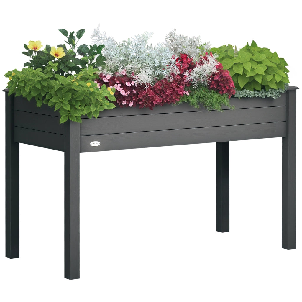 Letto da Giardino Elevato in Legno ¨C zephmum ¨C 122.5x56.5x76 cm Grigio