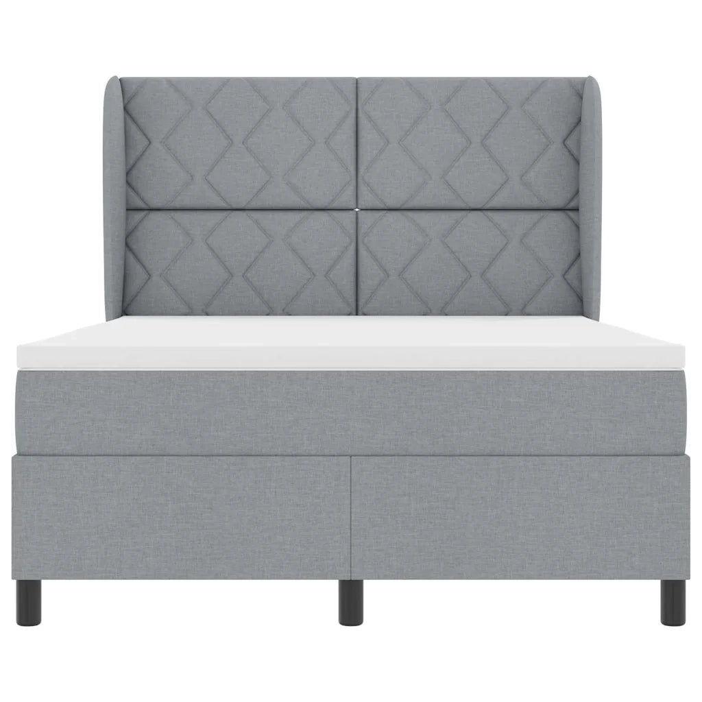 Letto a molle con materasso Grigio chiaro 140 x 200 cm Tessuto 3340627
