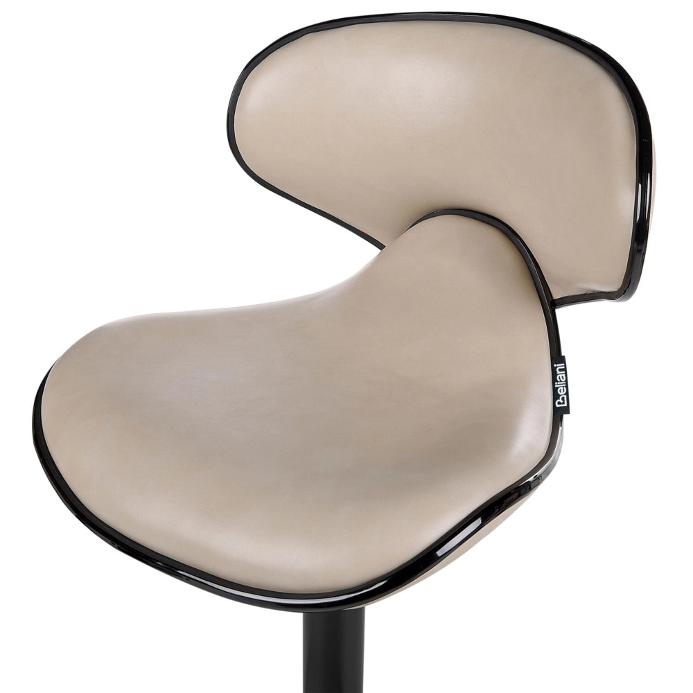 Set di 2 sgabelli moderni senza braccioli regolabili in altezza in ecopelle beige chiaro regolabile in altezza Glamour