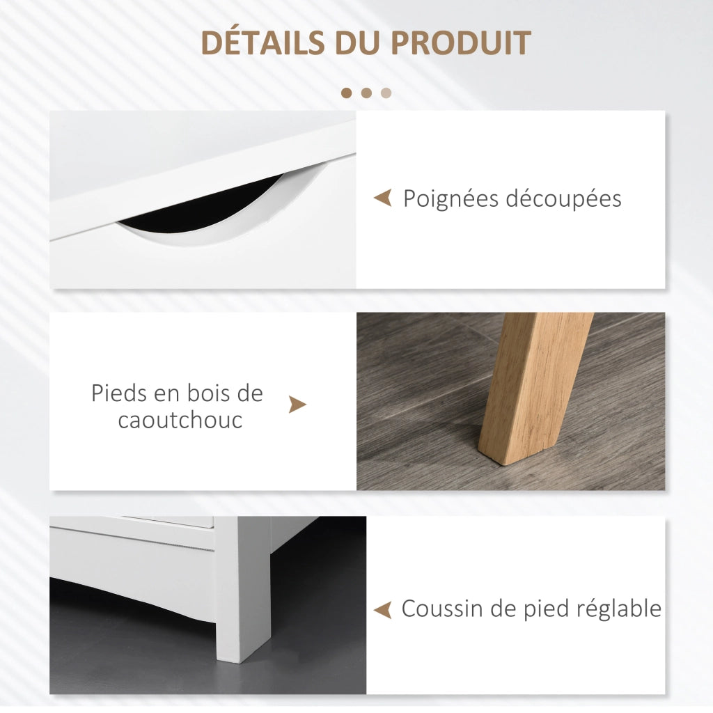 Mobile TV Moderno Scandinavo ¨C Zephmum ¨C Bianco Legno 150x39x50 cm