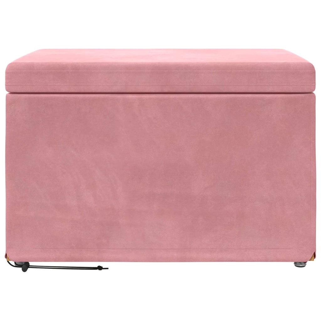 Pouf Rosa 61 x 41 x 40 cm Velluto e Legno Ingegnerizzato 876768