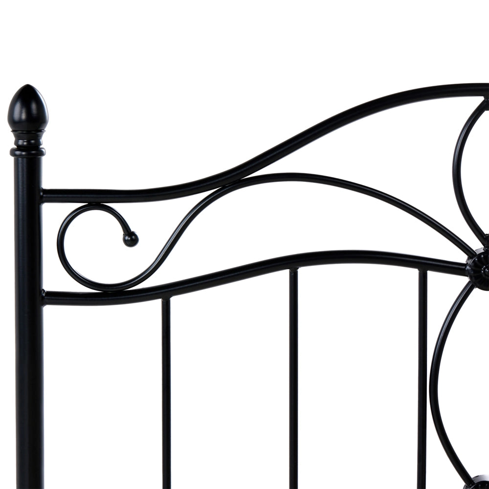 Letto Nero Doppia Dimensione 120 x 200 cm Metallo stile Vintage