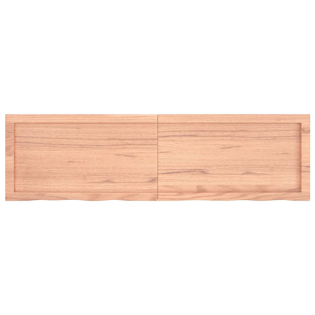 Piano Tavolo Marrone 140x40x(2-4) cm Massello Rovere Trattato 3156377