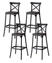 Set 4 Sgabelli 40x36x91 cm in Polipropilene Pompei Nero