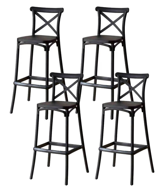 Set 4 Sgabelli 40x36x91 cm in Polipropilene Pompei Nero