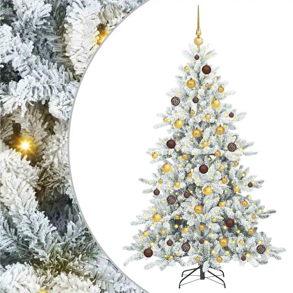 Albero di Natale Artificiale con Rami Pieghevoli Bianco 180 cm 3397715