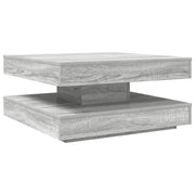 Tavolino da salotto | Tavolino da caff¨¨ | Tavolino da Soggiorno Girevole a 360 Gradi Grigio 70x70x34,5 cm