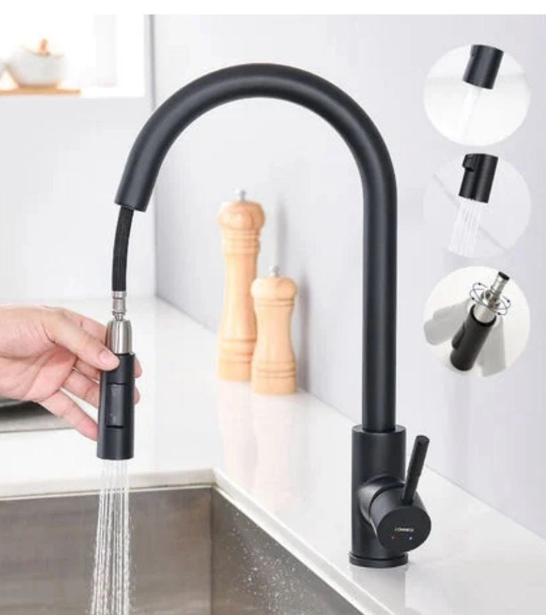 Miscelatore cucina rubinetto con doccetta estraibile monocomando cromato 79571