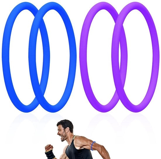 Supporto Kinetico per Ginocchio - 4 Pezzi - Silicone - Elastico - Stabilizzante - Adatto per Corsa, Pallacanestro, Camminata - Ginocchiere