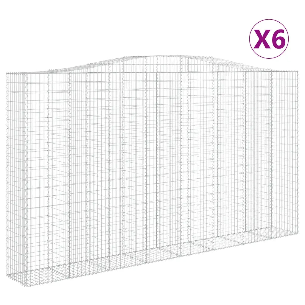 Cesti Gabbioni ad Arco 6 pz 400x50x220/240 cm Ferro Zincato 3146038