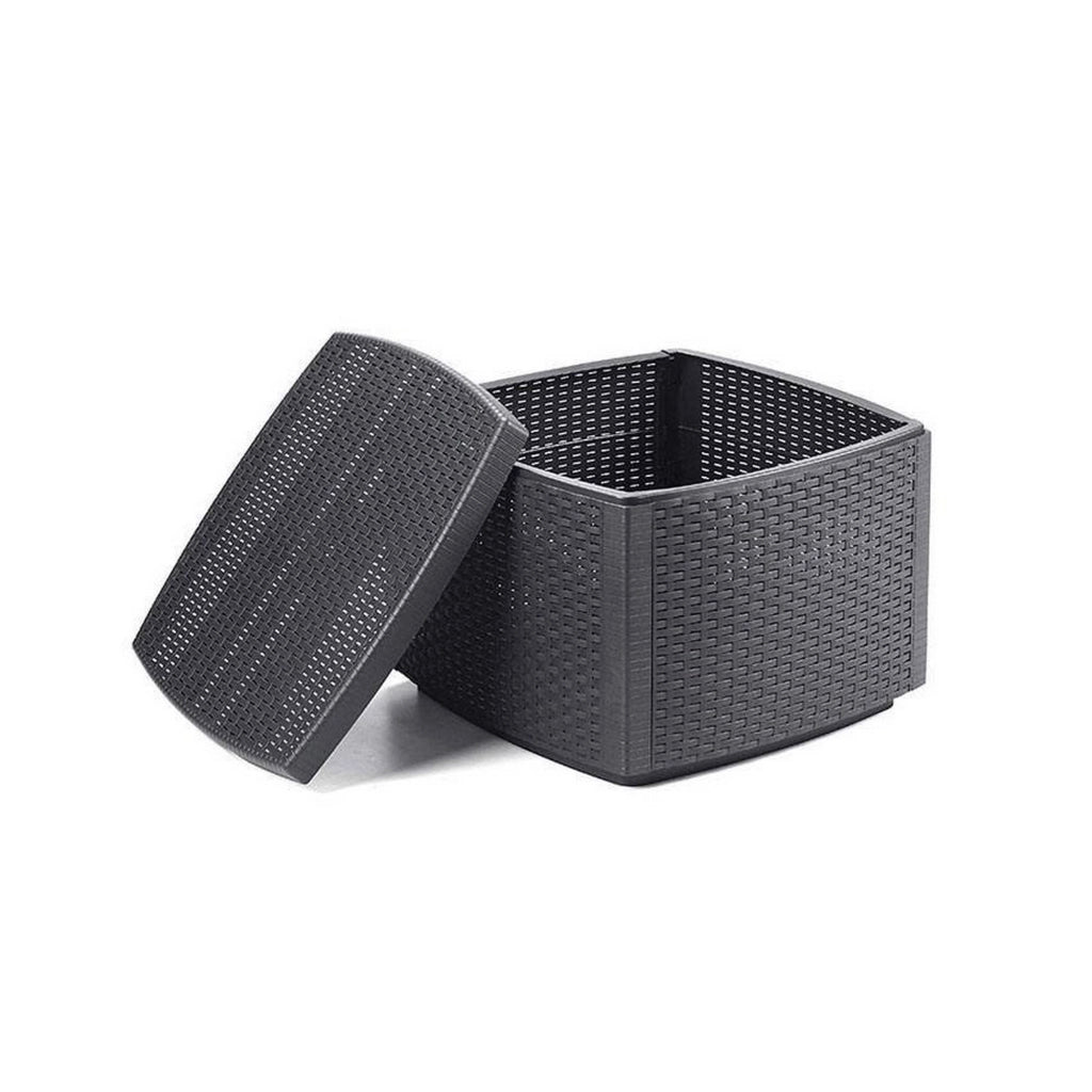 Salottino Outdoor Bacco, set Salotto da Esterno 4 Posti Made in Italy, Nero Antracite