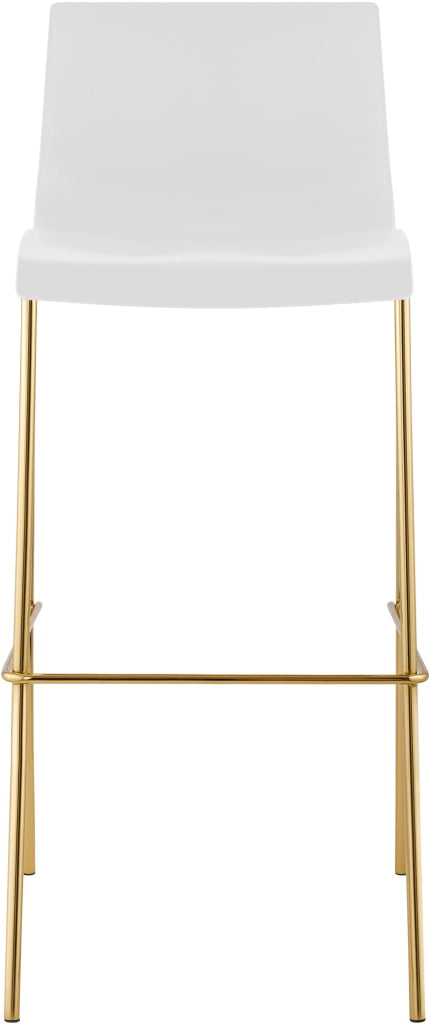 Set di 2 sgabelli da bar Hoover in plastica da 4 piedi color oro 1