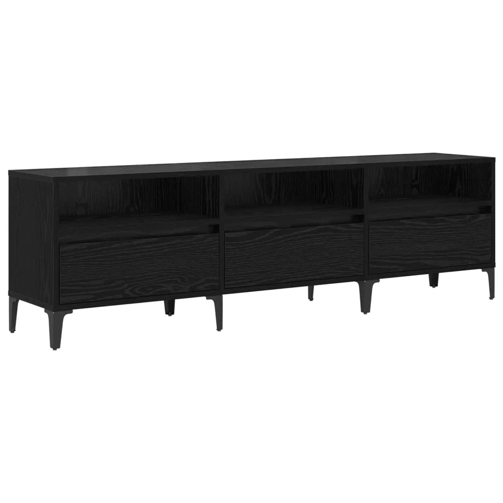 Mobile TV con cassetto Rovere Nero 150 x 30 x 45 cm 879485