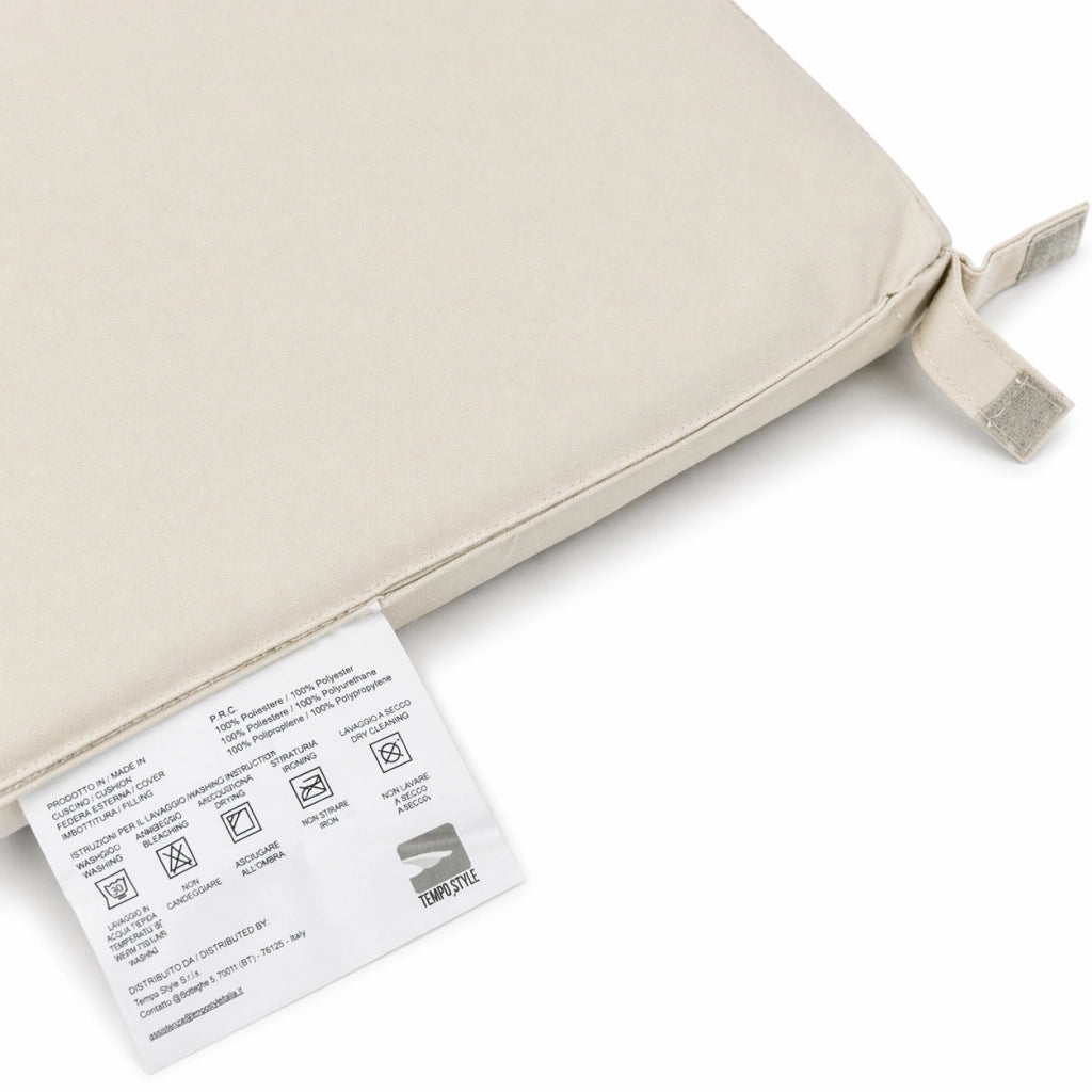 Cuscino seduta per sedia 45x47cm con velcro in poliestere – Avorio