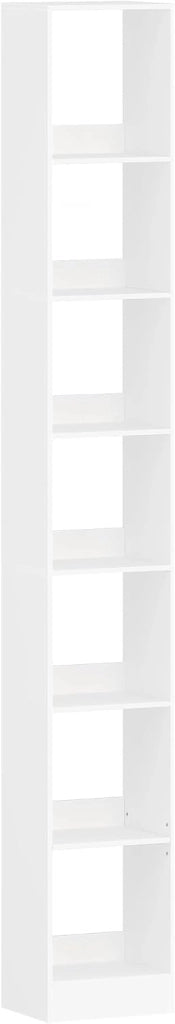 Libreria a 7 Ripiani, Scaffale Libreria, 24 x 30 x 214 cm, per Soggiorno Studio Ufficio Camera da Letto, Bianco BC79703X