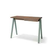 Scrivania Herdasa 1 cassetto effetto noce gambe faggio in verde 75x107x47