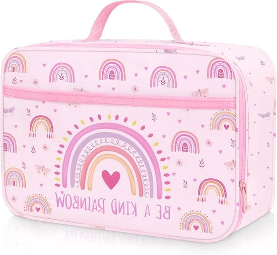 Scatola Isolante per Bambine Rosa Arcobaleno per Picnic e Viaggi - Borsa da Pranzo Grande e Leggera per Bambine - Termos per Bambine con Porta e Facile da Pulire