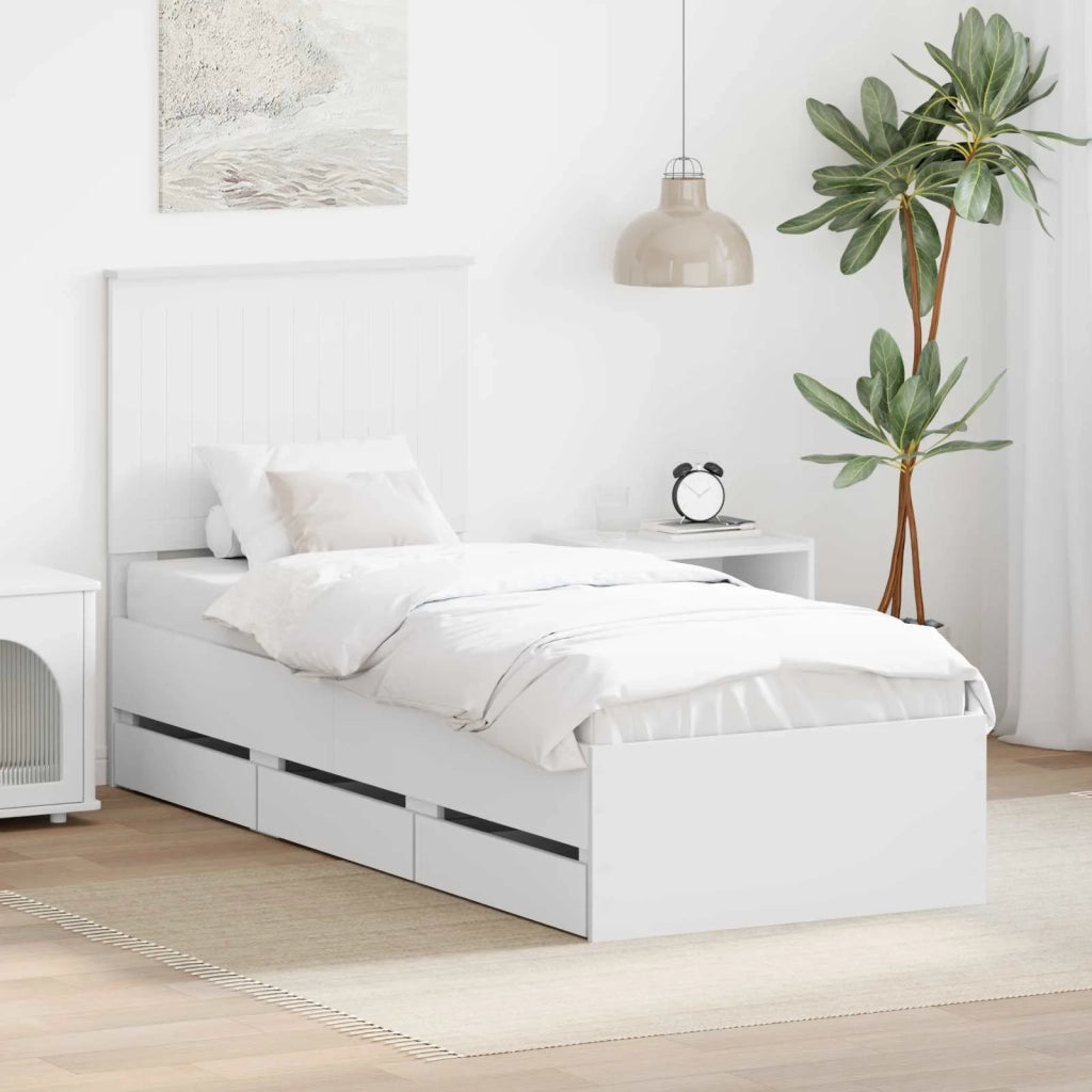 Struttura del letto Bianco 75 x 190 cm Legno Ingegnerizzato