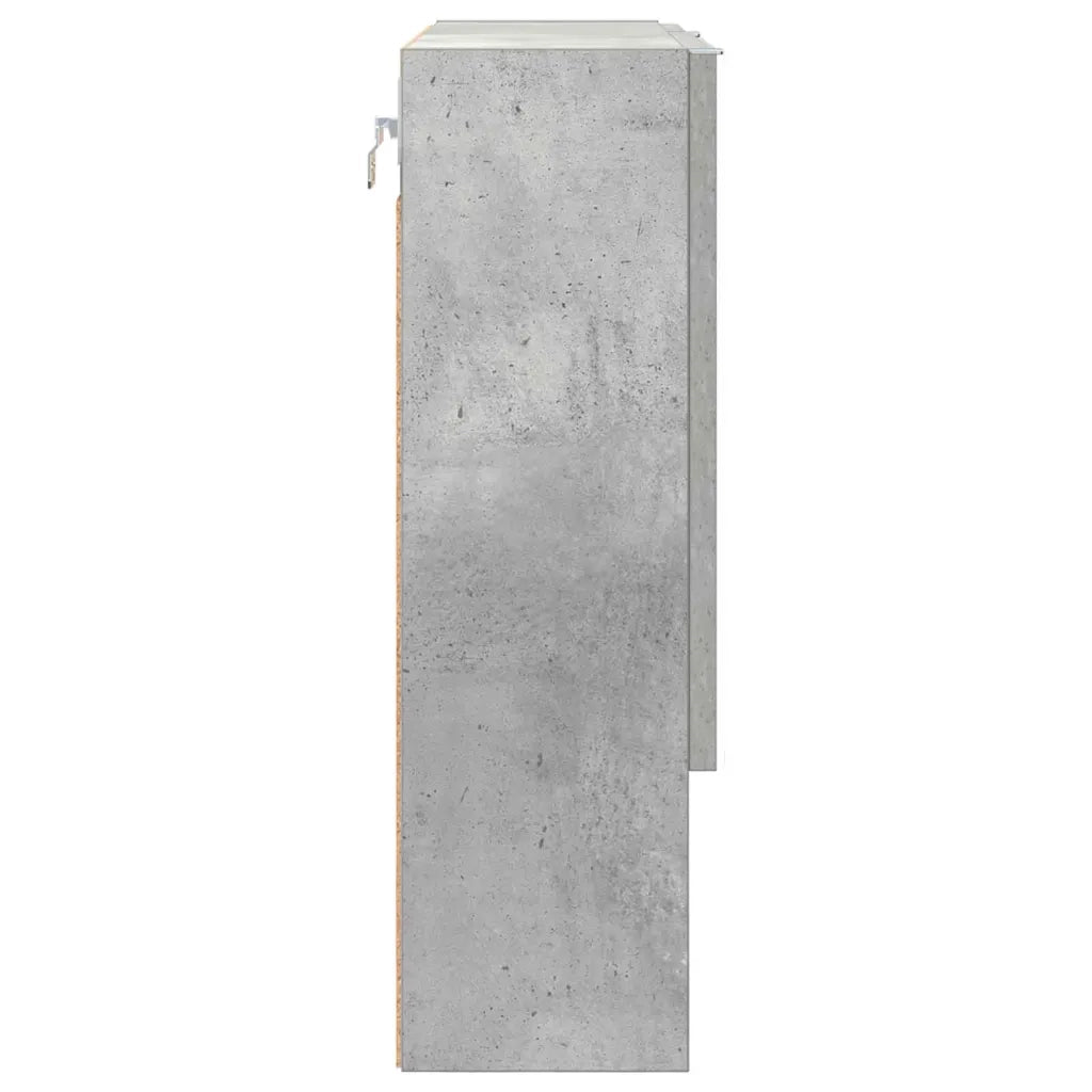 Mobiletto per specchio con porta Grigio cemento 59 x 17 x 55 cm