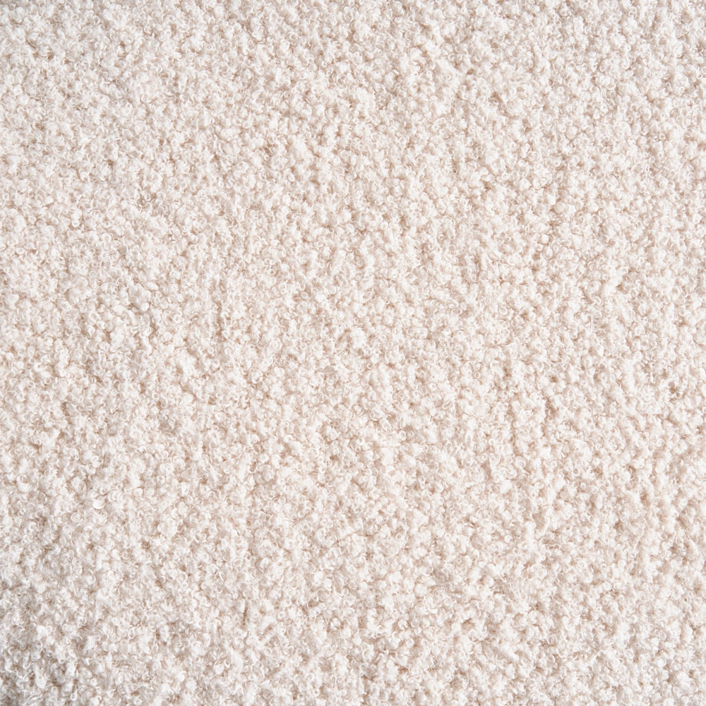 Poggiapiedi Bianco sporco Boucle Round Pouf imbottito Glam Ottomane Mobili Soggiorno