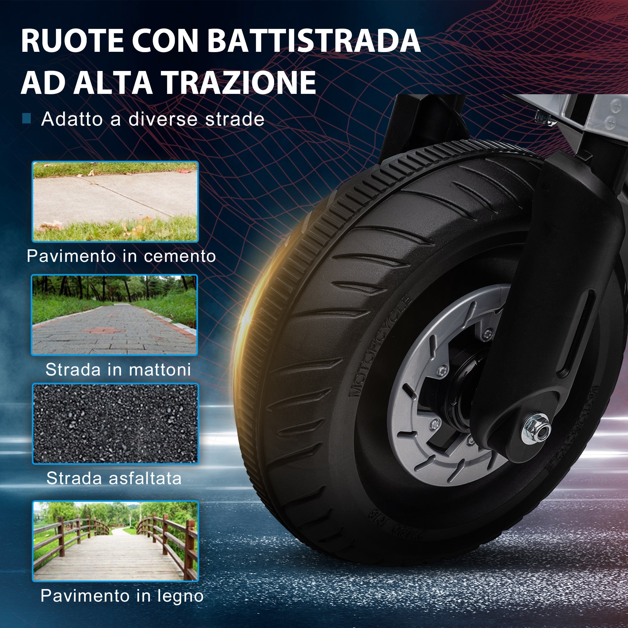 Moto Elettrica per Bambini 6V   Bianca e Nera