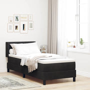 Letto a molle con materasso Nero 200 x 80 cm Poliestere