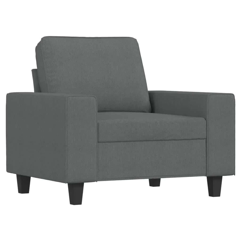 Divano Sedia-Poltrona con Poggiapiedi Grigio Scuro 60 cm in Tessuto 728154