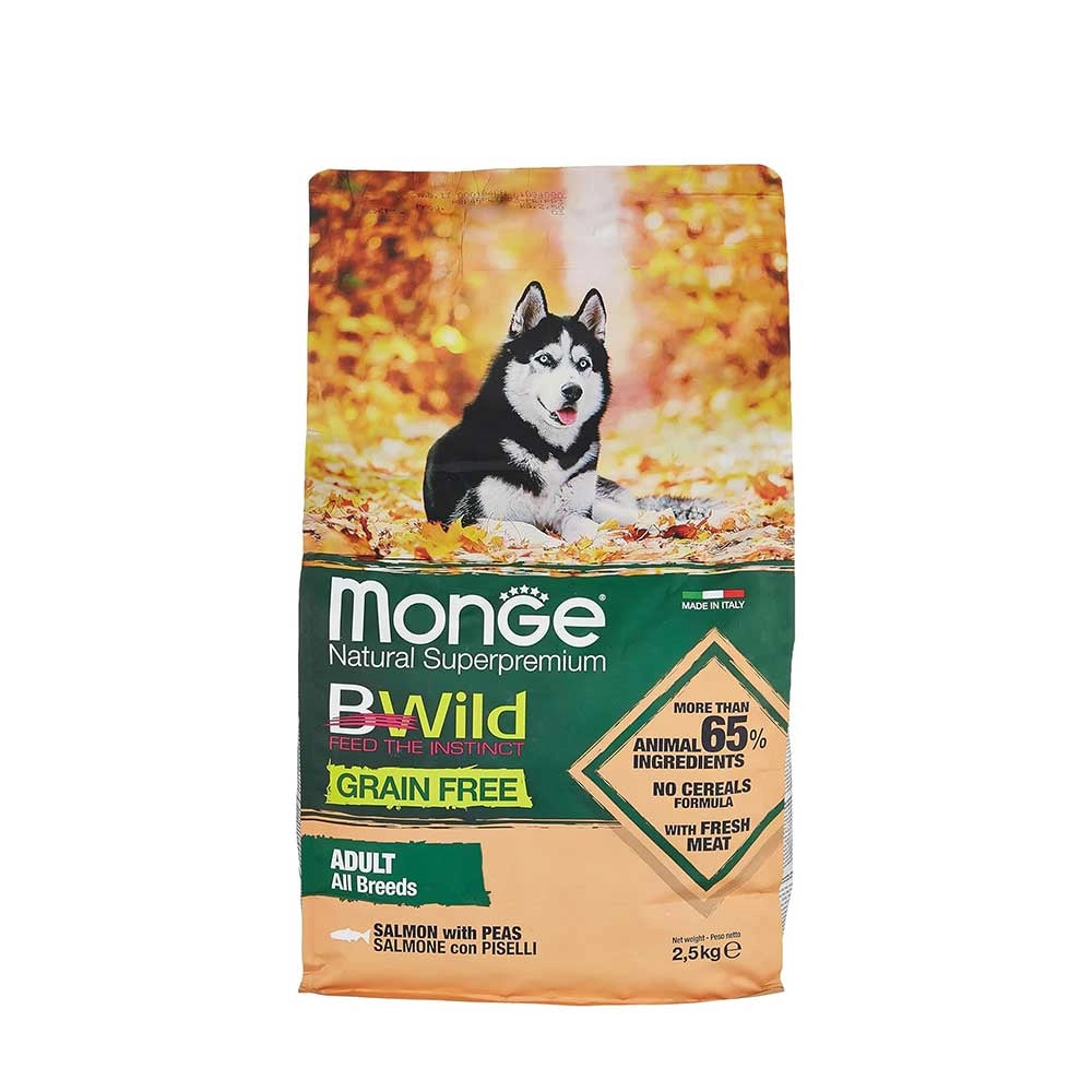 Monge Dog Bwild Grain Free Adult All Breed Salmone e Piselli 2,5kg