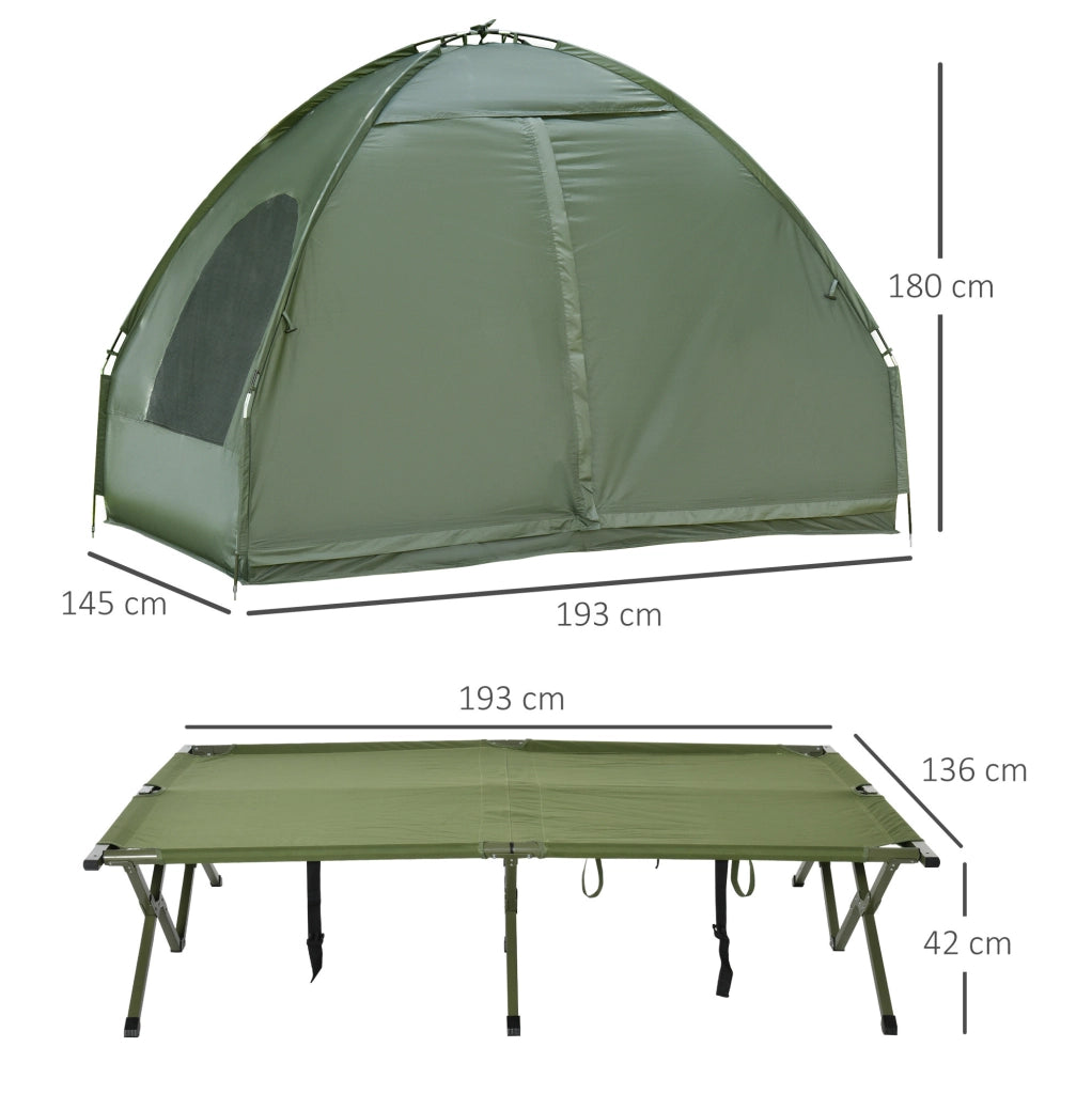 Set da campeggio rialzato per 2 persone con tenda, materasso e pompa