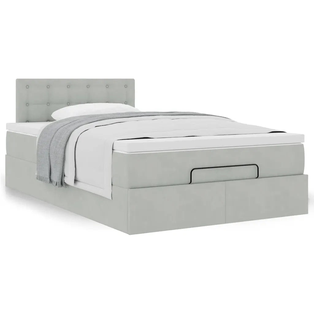 Struttura Letto Pouf con Materasso 120x200 cm Velluto 3311909