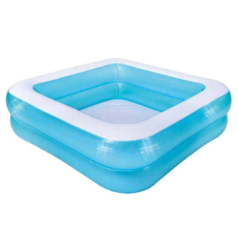 Trade Shop - Piscina Gonfiabile Quadrata A 2 Anelli 145 X 145 X 45 Cm Giardino Estate 016094 -
