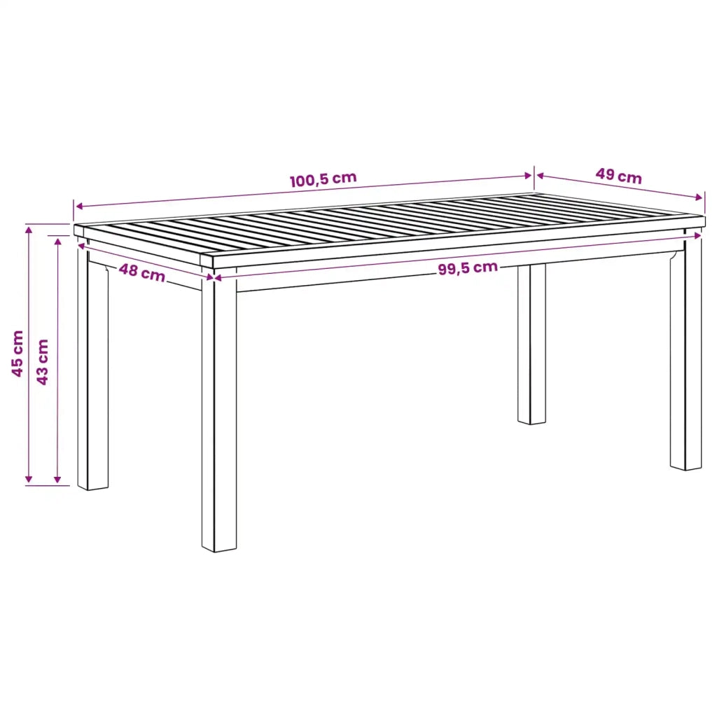 Tavolino da salotto Bianco 50 x 100,5 x 45 cm 901703